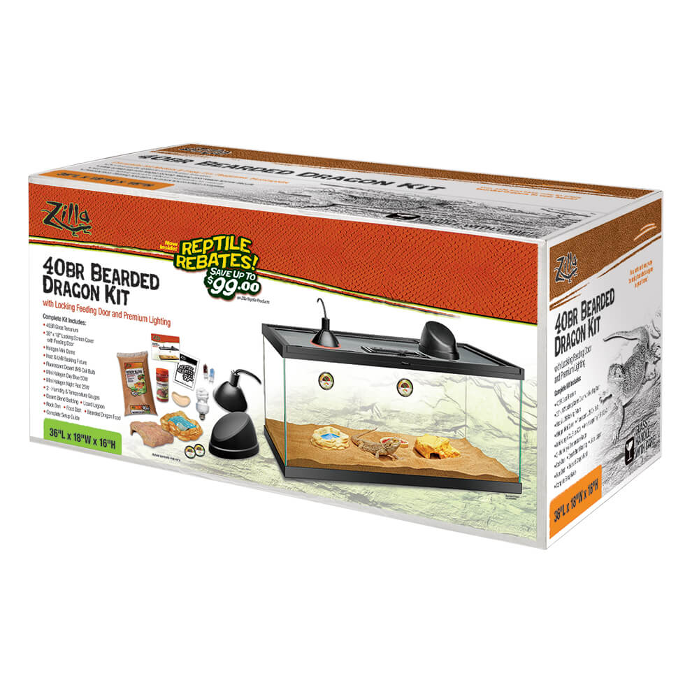 Zilla 40 BR Bearded Dragon Kit - Premium Reptile Terrarium